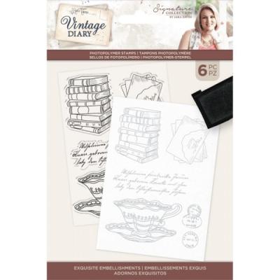 Crafter's Companion Vintage Diary Clear Stamps - Exquisite Embellishments